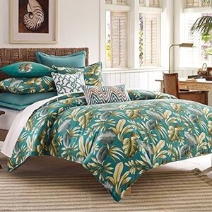 TOMMY BAHAMA HOME Paradise Palm Twin Duvet Set Teal Tropical Sealed NWT